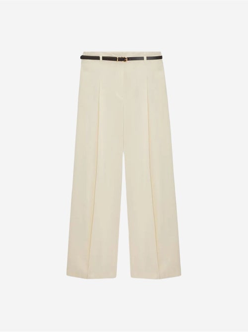 Pantaloni in crêpe a gamba ampia con cintura da donna dilvin - Kiabi Pantaloni in crêpe a gamba ampia con cintura da donna dilvin - Kiabi