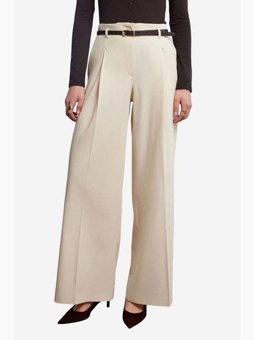 Pantaloni in crêpe a gamba ampia con cintura da donna dilvin - Kiabi Pantaloni in crêpe a gamba ampia con cintura da donna dilvin - Kiabi