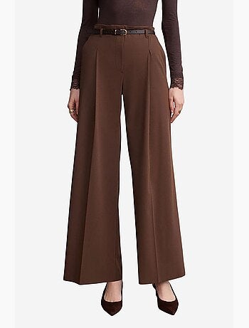Pantaloni in crêpe a gamba ampia con cintura da donna dilvin