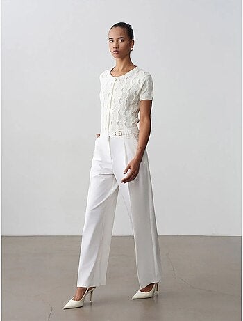 Pantaloni in crêpe a gamba ampia con cintura dilvin
