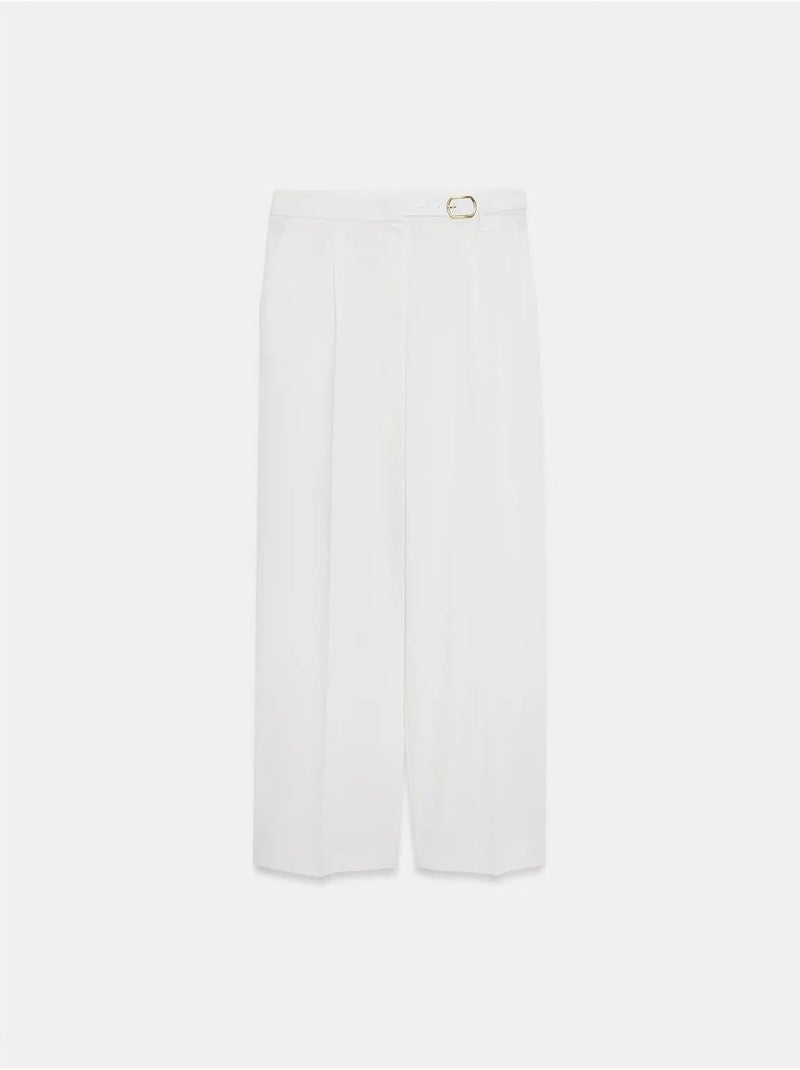 Pantaloni in crêpe a gamba ampia con cintura dilvin Bianco - Kiabi