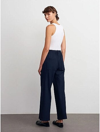 Pantaloni in crêpe a gamba ampia con cintura dilvin
