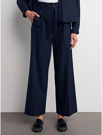 Pantaloni in crêpe a gamba ampia con cintura dilvin