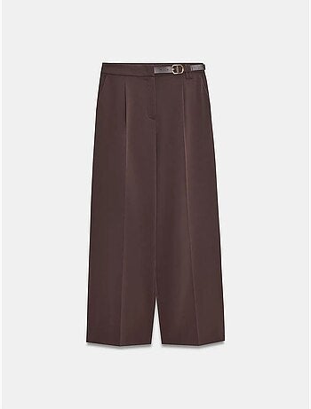 Pantaloni in crêpe a gamba ampia con cintura dilvin