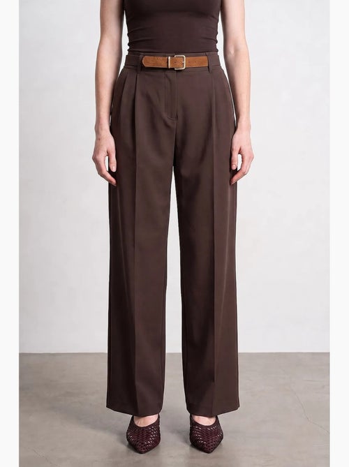 Pantaloni in crêpe a gamba ampia con cintura dilvin - Kiabi Pantaloni in crêpe a gamba ampia con cintura dilvin - Kiabi