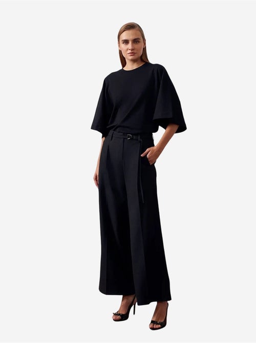 Pantaloni in crêpe a gamba ampia con cintura dilvin - Kiabi Pantaloni in crêpe a gamba ampia con cintura dilvin - Kiabi