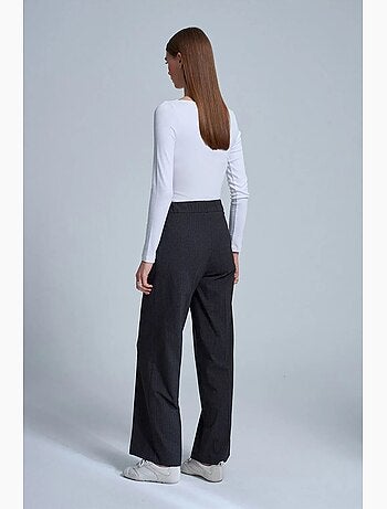 Pantaloni in crêpe a gamba ampia con coulisse dilvin