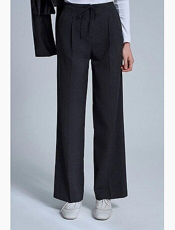 Pantaloni in crêpe a gamba ampia con coulisse dilvin