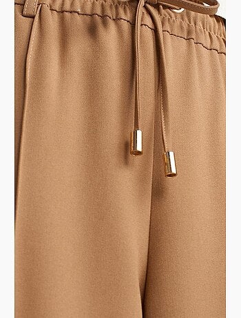 Pantaloni in crêpe a gamba ampia con vita con coulisse dilvin