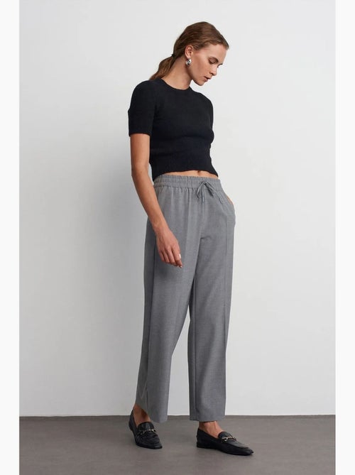 Pantaloni in crêpe a gamba ampia con vita con coulisse dilvin - Kiabi Pantaloni in crêpe a gamba ampia con vita con coulisse dilvin - Kiabi