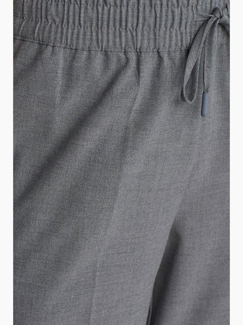 Pantaloni in crêpe a gamba ampia con vita con coulisse dilvin Grigio - Kiabi