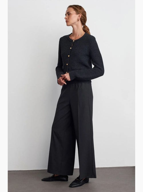 Pantaloni in crêpe a gamba ampia con vita con coulisse dilvin - Kiabi Pantaloni in crêpe a gamba ampia con vita con coulisse dilvin - Kiabi