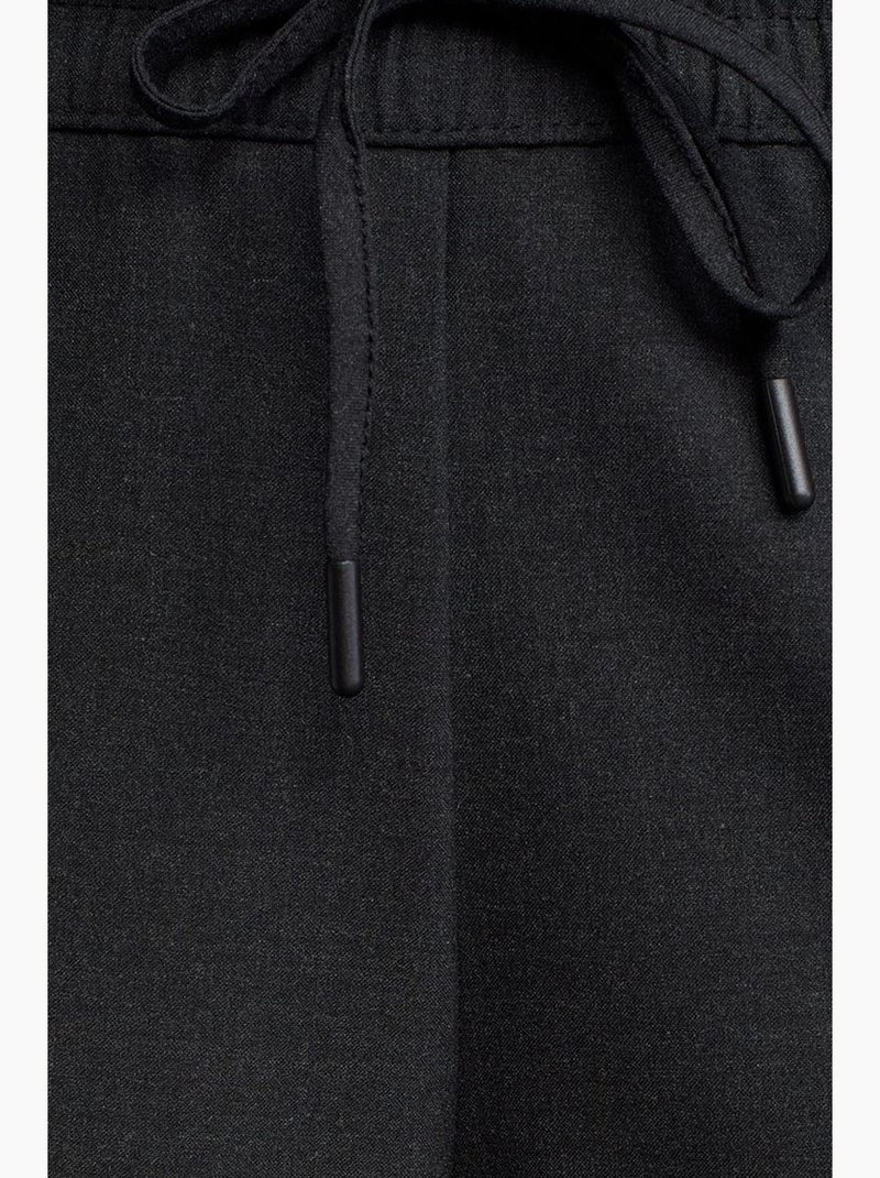 Pantaloni in crêpe a gamba ampia con vita con coulisse dilvin Grigio nero - Kiabi