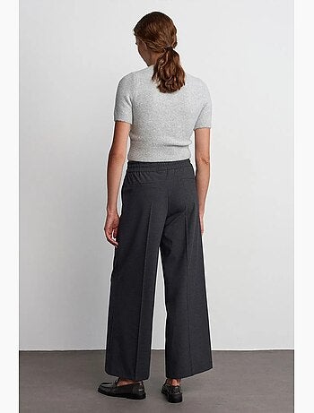 Pantaloni in crêpe a gamba ampia con vita con coulisse dilvin