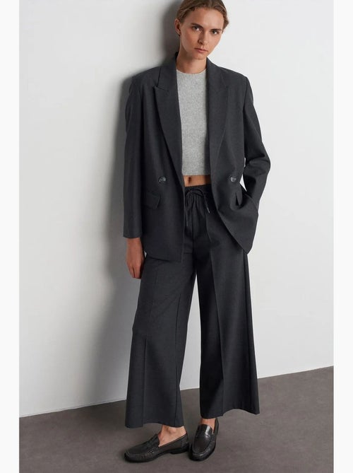 Pantaloni in crêpe a gamba ampia con vita con coulisse dilvin - Kiabi Pantaloni in crêpe a gamba ampia con vita con coulisse dilvin - Kiabi