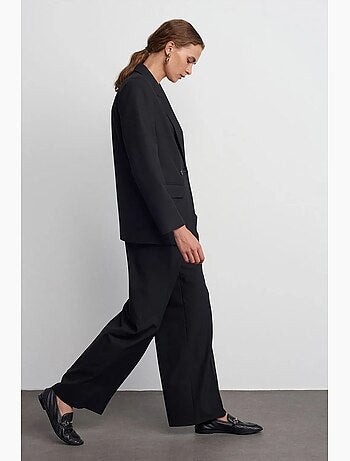 Pantaloni in crêpe a gamba ampia con vita con coulisse dilvin