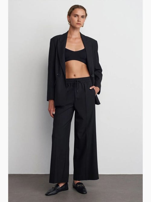 Pantaloni in crêpe a gamba ampia con vita con coulisse dilvin - Kiabi Pantaloni in crêpe a gamba ampia con vita con coulisse dilvin - Kiabi