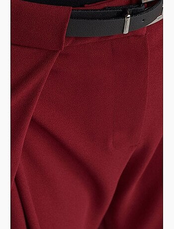 Pantaloni in crêpe a gamba ampia da donna con cintura dilvin