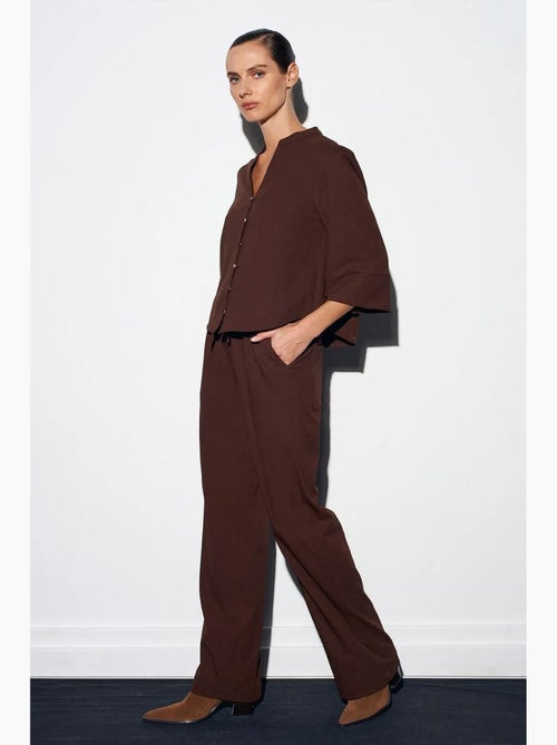 Pantaloni in crêpe a gamba ampia da donna dilvin - Kiabi Pantaloni in crêpe a gamba ampia da donna dilvin - Kiabi