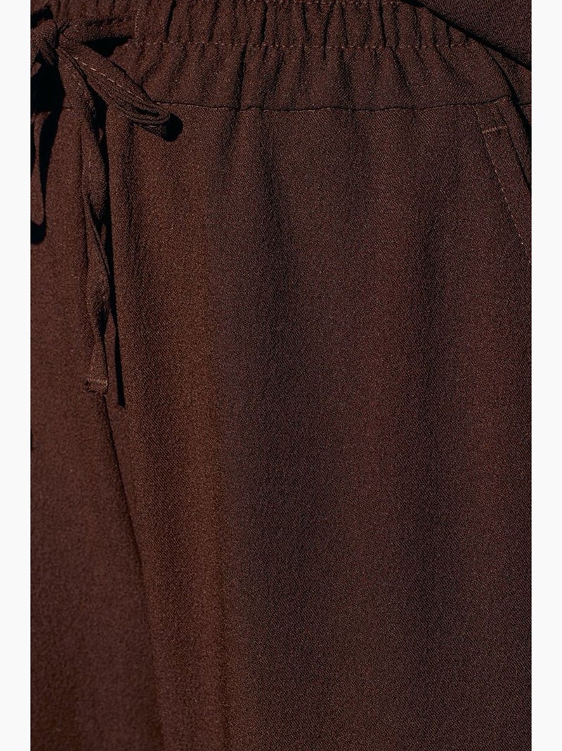 Pantaloni in crêpe a gamba ampia da donna dilvin Marrone cioccolato - Kiabi