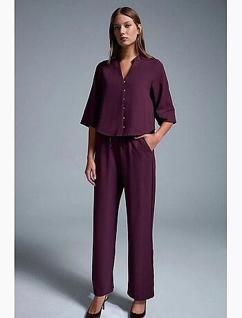 Pantaloni in crêpe a gamba ampia da donna dilvin