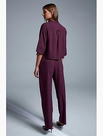 Pantaloni in crêpe a gamba ampia da donna dilvin