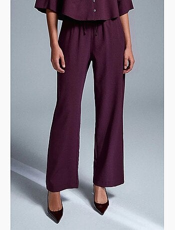 Pantaloni in crêpe a gamba ampia da donna dilvin