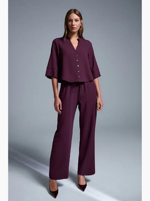 Pantaloni in crêpe a gamba ampia da donna dilvin - Kiabi Pantaloni in crêpe a gamba ampia da donna dilvin - Kiabi