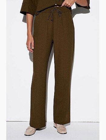 Pantaloni in crêpe a gamba ampia da donna dilvin