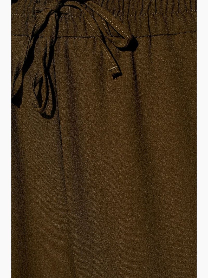 Pantaloni in crêpe a gamba ampia da donna dilvin Verde kaki - Kiabi