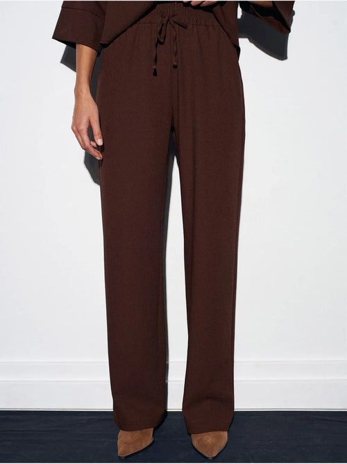 Pantaloni in crêpe a gamba ampia da donna - Kiabi