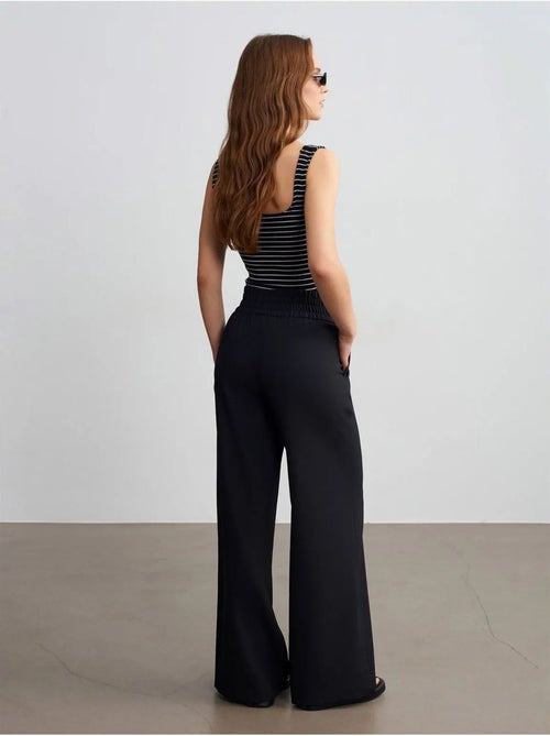 Pantaloni in crêpe a gamba ampia da donna - Kiabi Pantaloni in crêpe a gamba ampia da donna - Kiabi