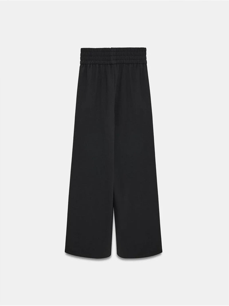 Pantaloni in crêpe a gamba ampia da donna Nero - Kiabi