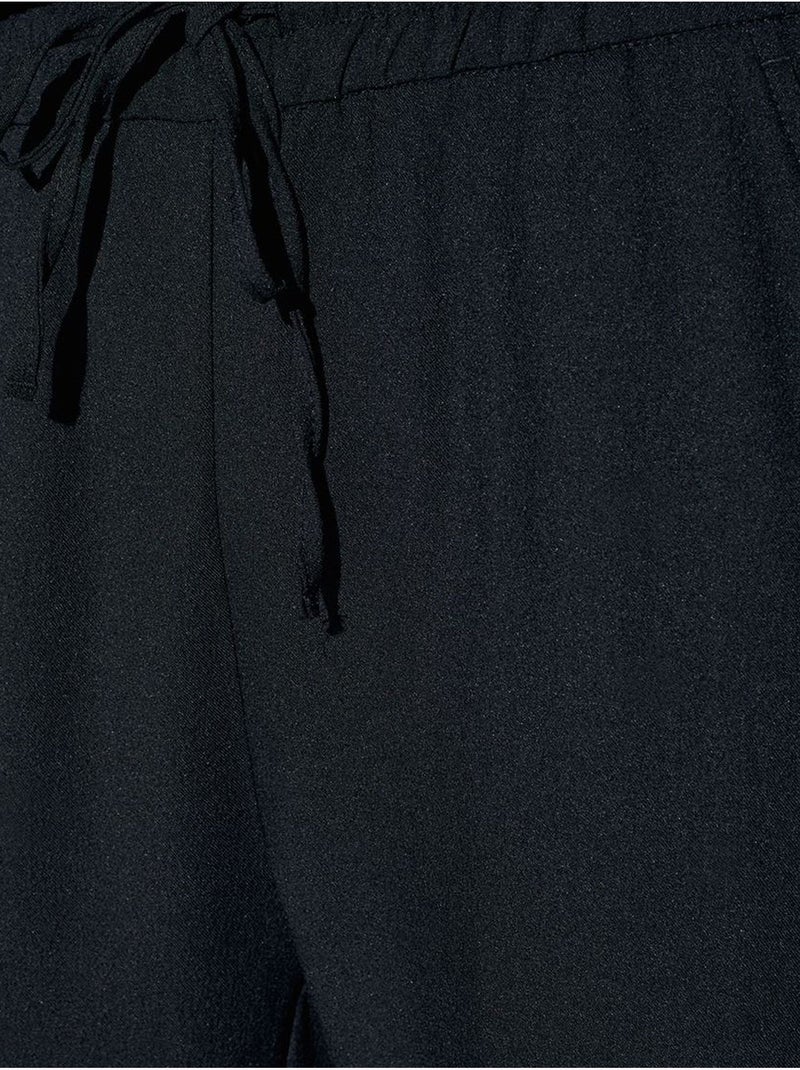 Pantaloni in crêpe a gamba ampia da donna Nero - Kiabi