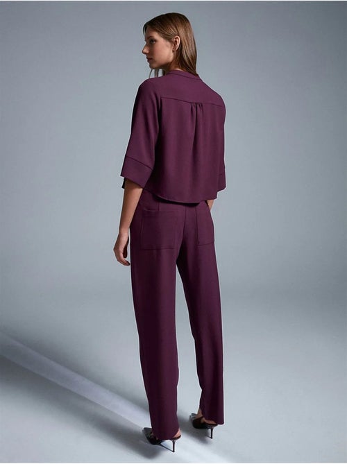 Pantaloni in crêpe a gamba ampia da donna - Kiabi