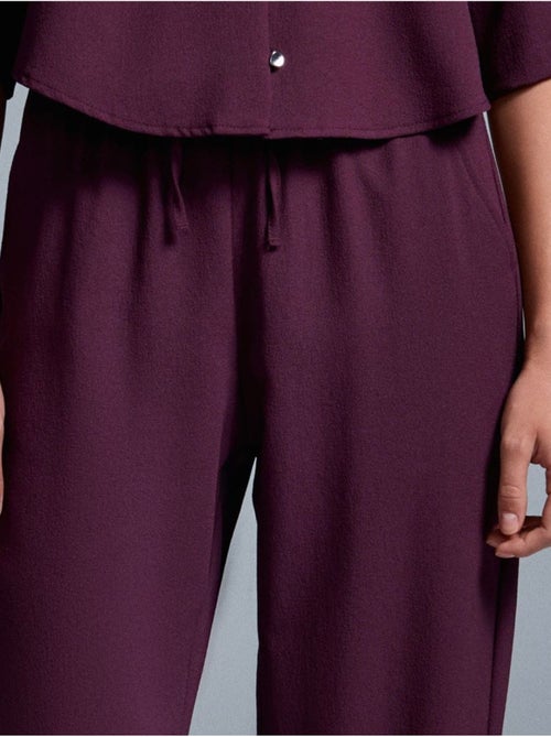 Pantaloni in crêpe a gamba ampia da donna - Kiabi