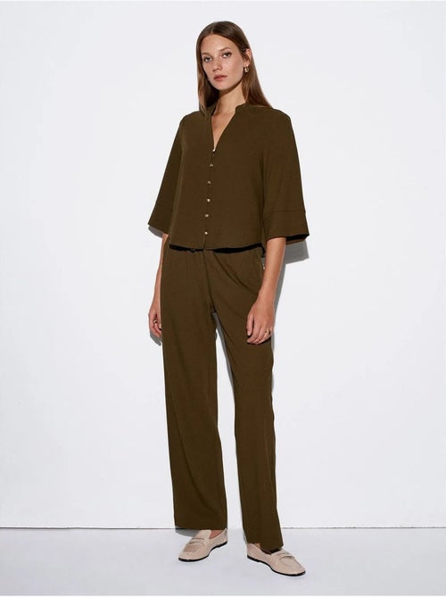 Pantaloni in crêpe a gamba ampia da donna - Kiabi Pantaloni in crêpe a gamba ampia da donna - Kiabi