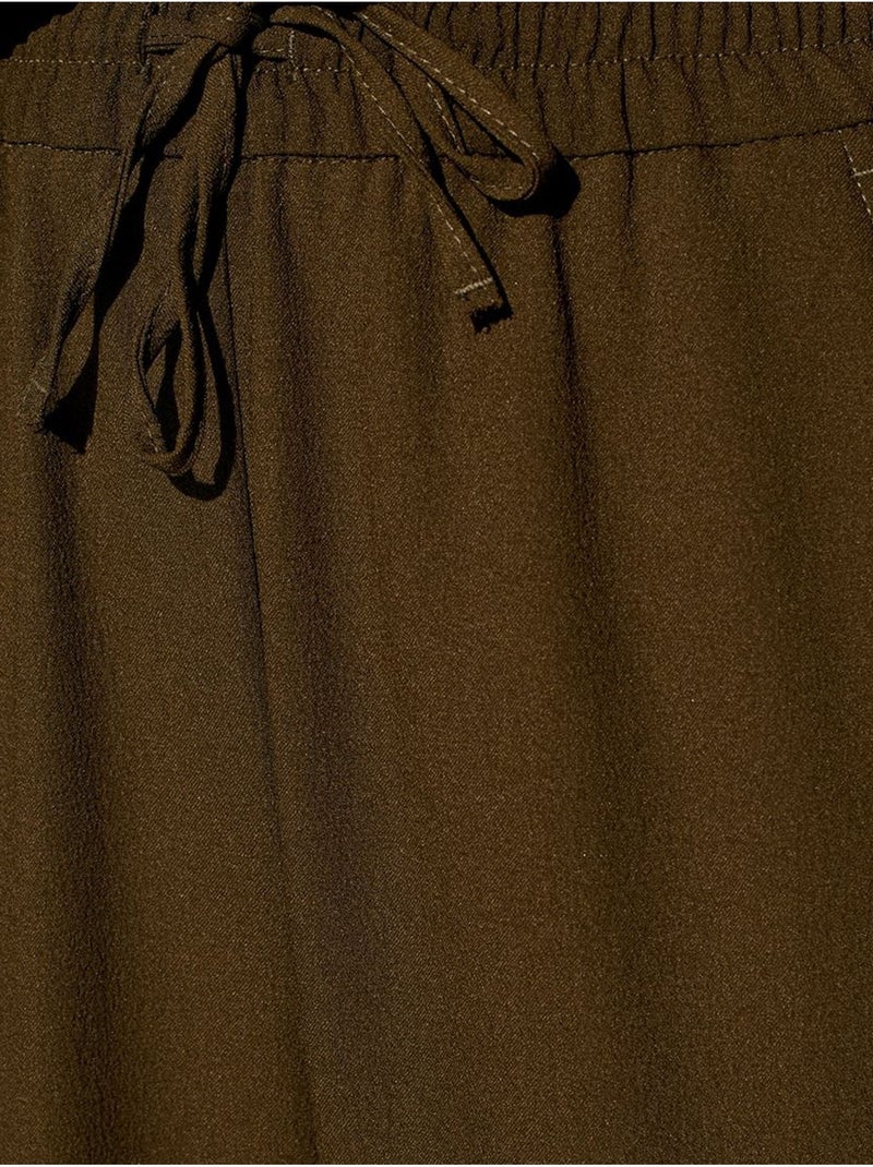 Pantaloni in crêpe a gamba ampia da donna Verde kaki - Kiabi