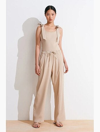 Pantaloni in crêpe a gamba ampia dilvin