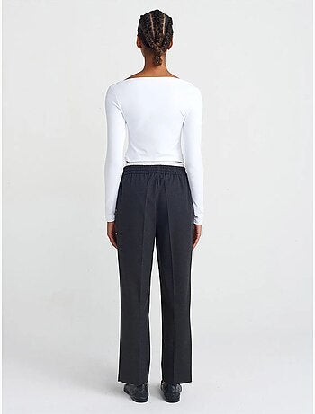 Pantaloni in crêpe a gamba ampia dilvin