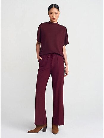 Pantaloni in crêpe a gamba ampia dilvin