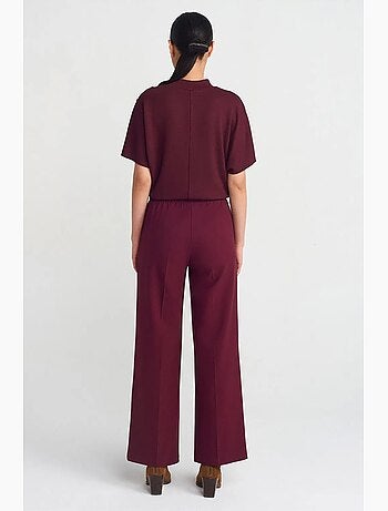 Pantaloni in crêpe a gamba ampia dilvin