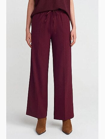 Pantaloni in crêpe a gamba ampia dilvin