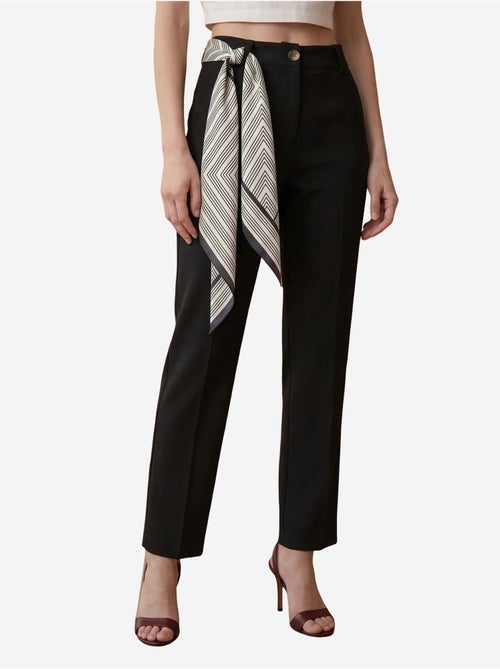 Pantaloni in crêpe a gamba dritta a vita alta con cintura my fashion - Kiabi Pantaloni in crêpe a gamba dritta a vita alta con cintura my fashion - Kiabi