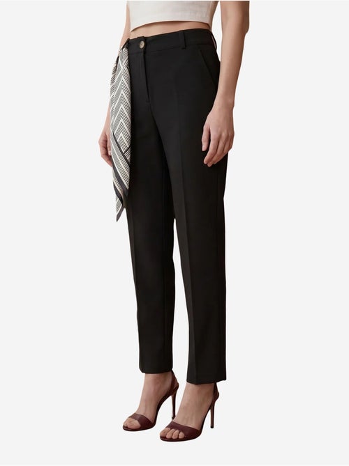 Pantaloni in crêpe a gamba dritta a vita alta con cintura my fashion - Kiabi Pantaloni in crêpe a gamba dritta a vita alta con cintura my fashion - Kiabi