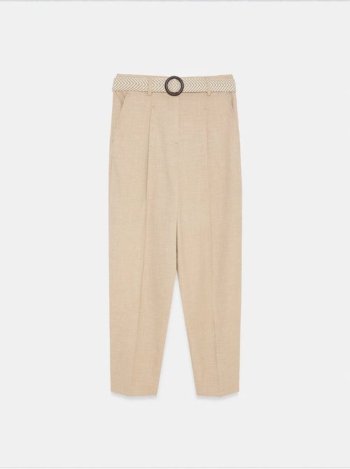 Pantaloni in crêpe a gamba dritta con pieghe dilvin - Kiabi Pantaloni in crêpe a gamba dritta con pieghe dilvin - Kiabi