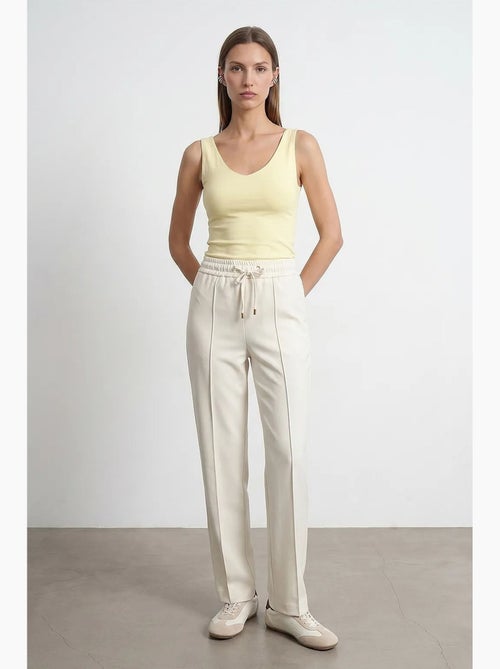Pantaloni in crêpe a gamba dritta con vita con coulisse dilvin - Kiabi Pantaloni in crêpe a gamba dritta con vita con coulisse dilvin - Kiabi