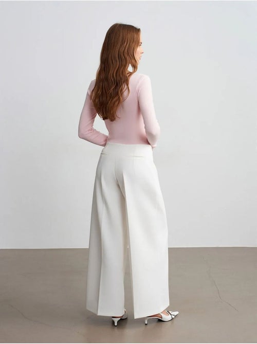 Pantaloni in crêpe a vita alta a gamba ampia - Kiabi Pantaloni in crêpe a vita alta a gamba ampia - Kiabi