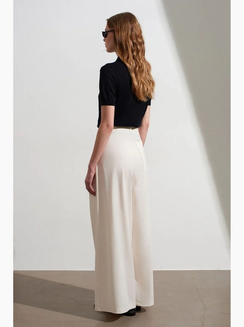 Pantaloni in crêpe a vita alta a gamba ampia da donna dilvin - Kiabi Pantaloni in crêpe a vita alta a gamba ampia da donna dilvin - Kiabi