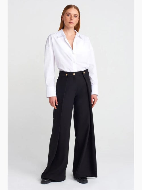 Pantaloni in crêpe a vita alta a gamba ampia da donna dilvin - Kiabi Pantaloni in crêpe a vita alta a gamba ampia da donna dilvin - Kiabi